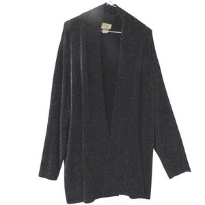 TEDDI Woman Black Sparkle Knit Open Front Cardigan Jacket Top 3X